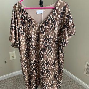 Animal Print Mini Dress - Large NWT